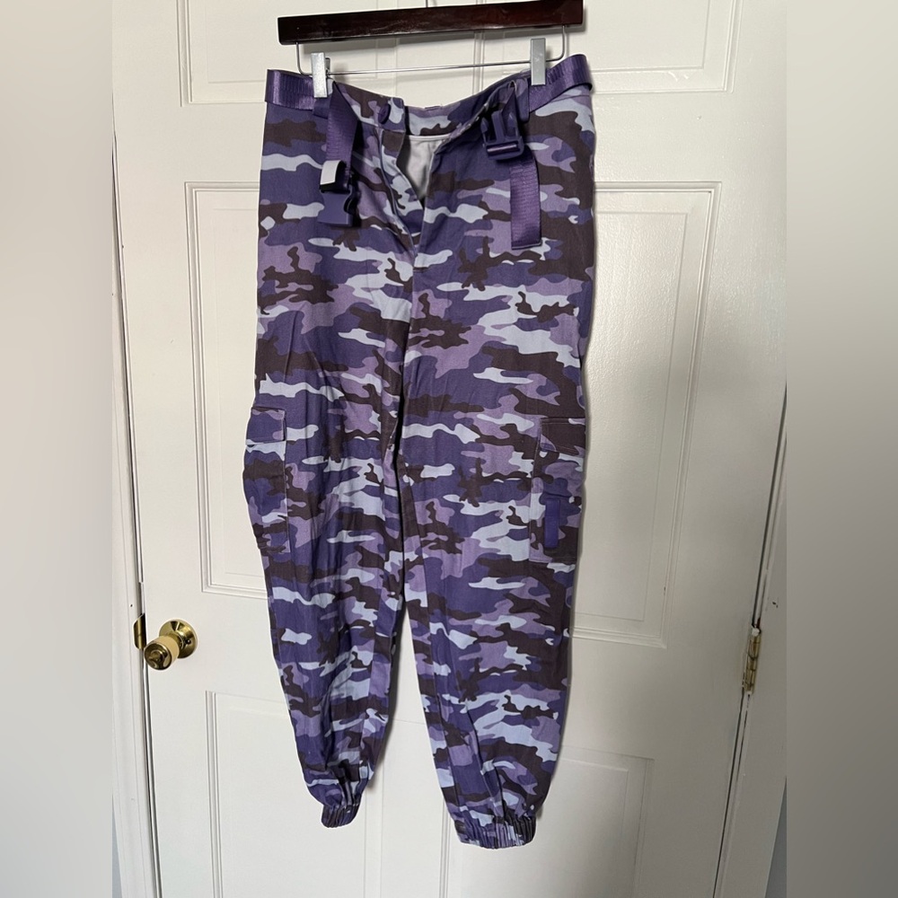Blackmilk Purple Camo Cargo Pants - Picture 2 of 4